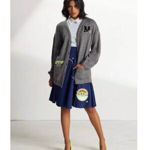 Star Wars The Mandalorian Embroidered Oversized Grey Cardigan  - XS